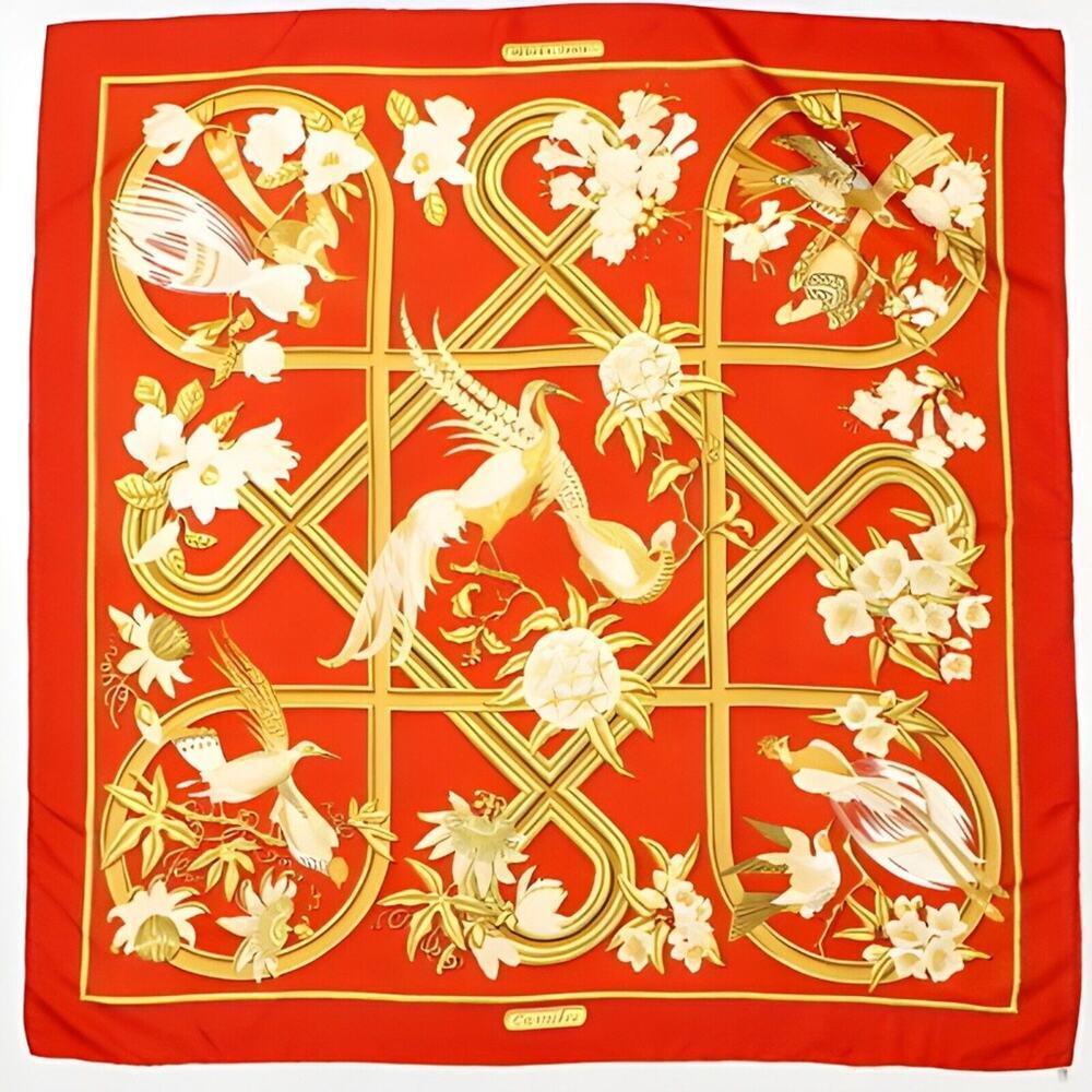 Vintage 1990’s Hermes, Caraibes silk scarf